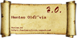 Hentes Olívia névjegykártya